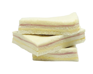 Sanguches de Miga Triples de Jamón y Queso